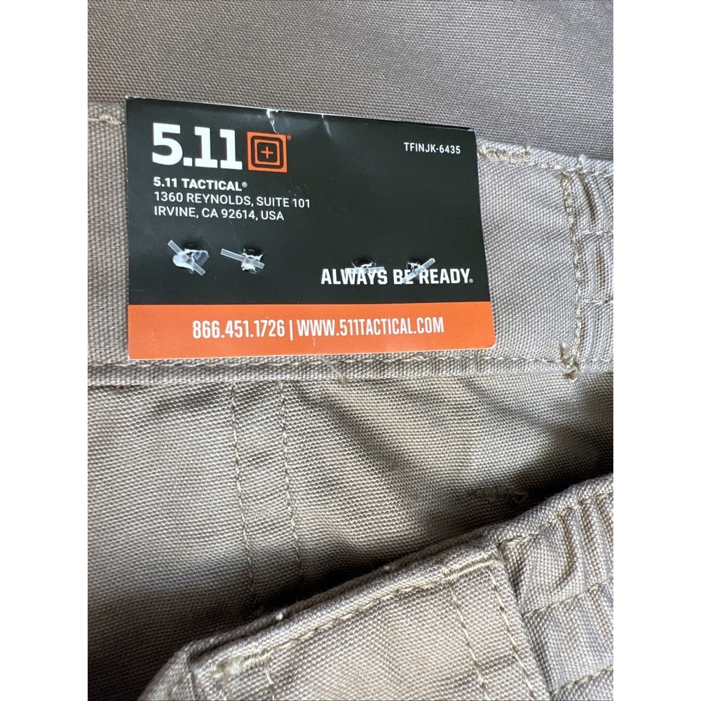 5.11 Tactical Cargo Pants 44x30ā Beige 74251 Cotton Elastic Waist Knee Pad Ready - Picture 6 of 16